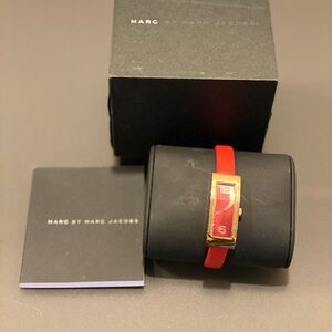 Marc by Marc Jacobs Red and Gold Rectangular Watch